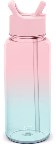 Simple Modern Botella De Agua De 32 Onzas Con Tapa Con Popot