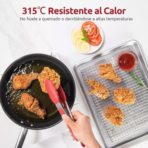 Hx Set De Pinzas De Cocina De Silicona De Acero Inoxidable