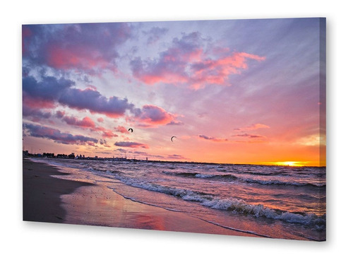 Cuadro 20x30cm Amanecer Playa Arena Agua Beach Sol P4