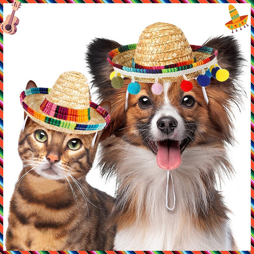 Sombreros De Paja Decorativos Para Perros Y Gatos