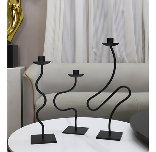 Adornos De Candelabro Geométricos Con Forma De Línea De Hier
