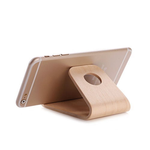 Suporte De Mesa Universal Celular Tablet Smartphone Madeira