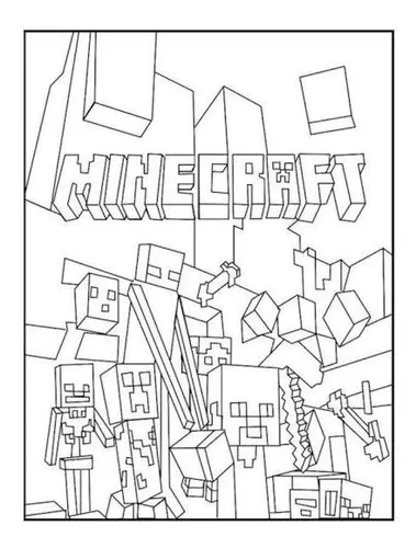 100 Desenhos Para Colorir Minecraft + Mini Giz Cortesia