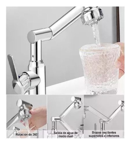 Canilla Griferia Monomando Baños Flexible Articulado Cromado Gris Cromado