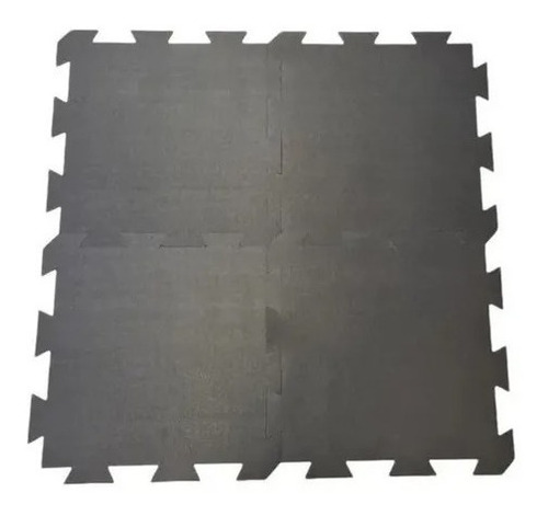 Baldosa Encastrable Piso Pvc Goma Negra 4mm 50x50cm Gym