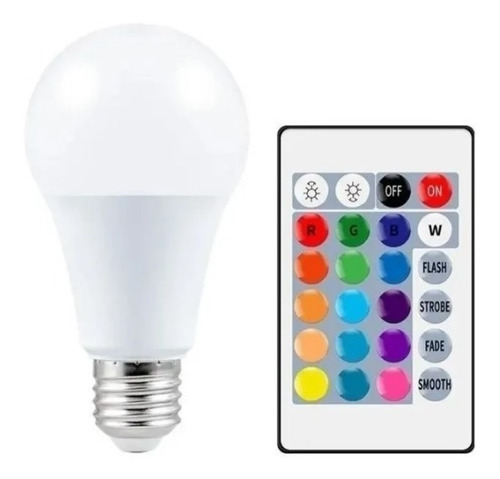 Lampada Led Bulbo 3w Rgb Colorida Bivolt Controle Remoto 