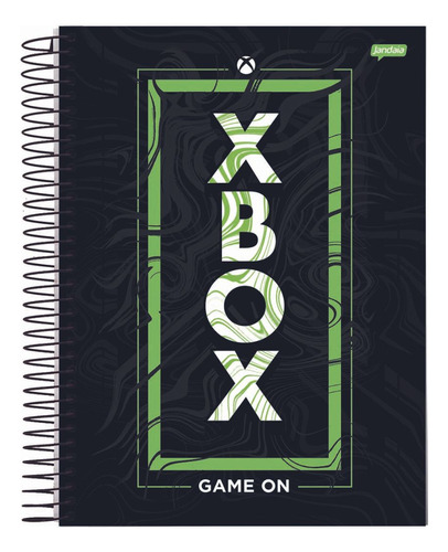 Caderno Espiral Xbox Game On Jandaia 1 Materia 80 Folhas