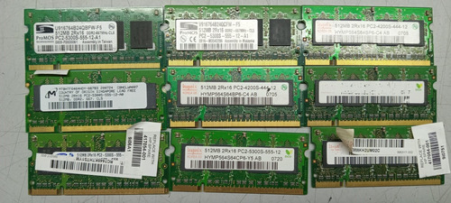 Lote Memorias Memorias Sodimm Pc2 Notebooks