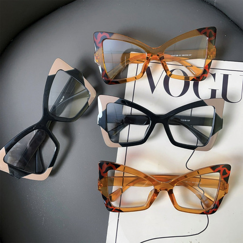 Gafas De Espejo Con Luz Plana Simple Con Marco Cuadrado De 4