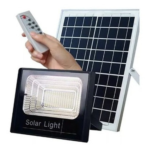 Foco Lámpara 10.000 Lm Solar Led 100w Con Control Luz Fría