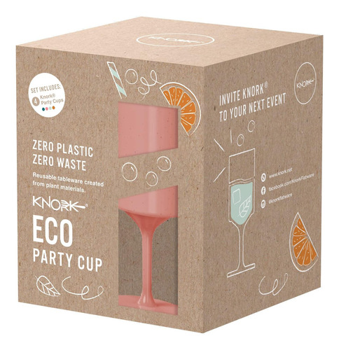 Knork Eco Party Bundle, Copa De Vino Al Aire Libre, Juego De