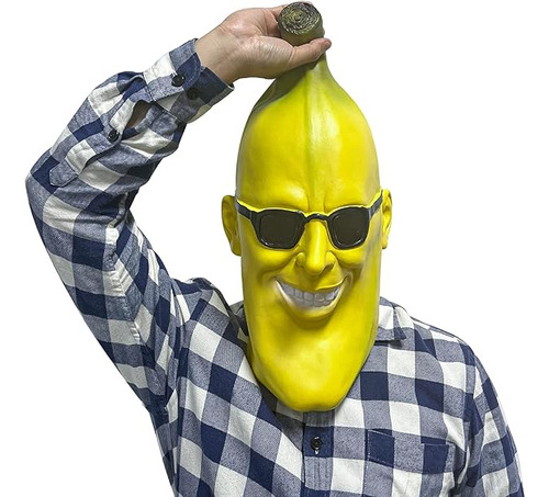 Banana Man Adult Mask Funny Latex Mask Fruit Face Mask Hallo