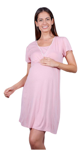 Camisa De Dormir Maternal Lactancia Margarita Madremia