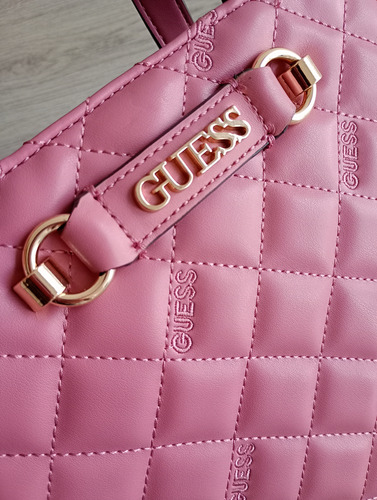 Original Bolsa Guess Crossbody Rosa Lila Rosa Lisa Oro Rosa