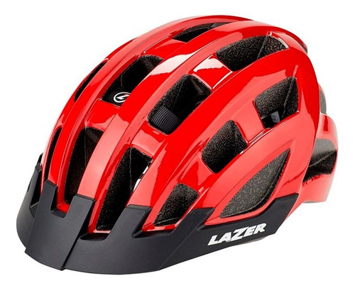 Capacete Lazer Compact Vermelho (54-61) In Mold Ciclismo Tamanho Unico