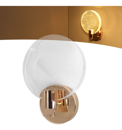 Arandela Cristal Disco Dourada Redondo Bolhas Moderna Ar1118 Cor Dourado 110v/220v