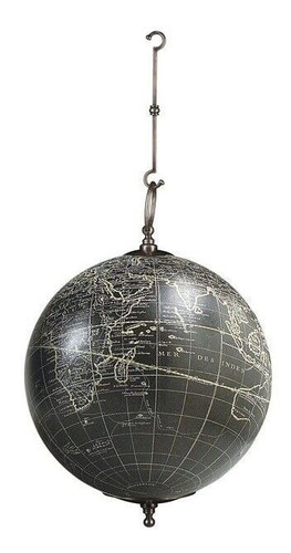 Black Vaugondy French 1745 Hanging World Globe Pewter Ho Ccj