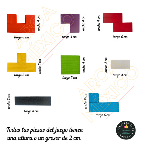 Tetris Madera 40 Piezas | Clásico Rompecabezas Juego De Mesa