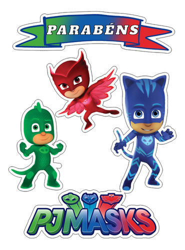 Topper De Bolo -topo De Bolo Pj Masks