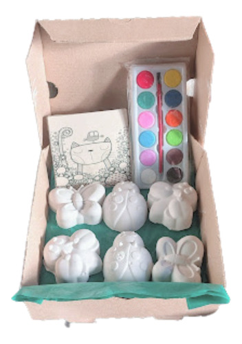 Box Creativo Para Cumpleaños Infantiles - Pintura Y Yeso