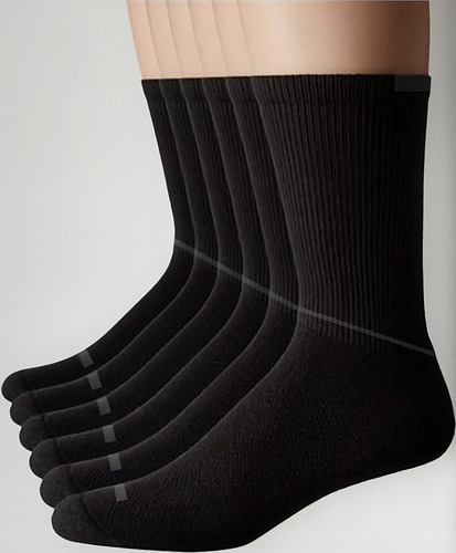 Calcetas Deportivas De Algodón Y Poliéster 6 Pares Unisex