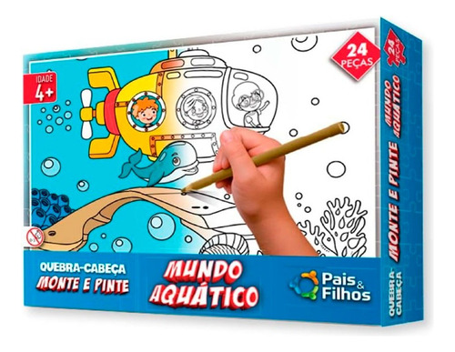 Puzzle Para Pintar - Mundo Acuático 24 Piezas - Vamosajugar