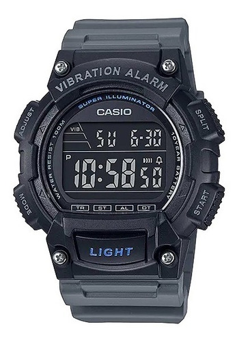 Reloj Digital Casio W-736h-8bv Gris Pantalla Negra 100 M