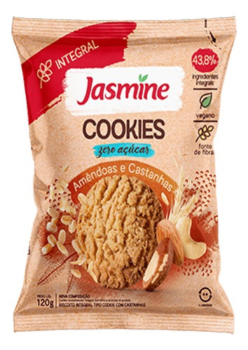 Cookies Amêndoas E Castanhas Zero Açúcar Jasmine 120g