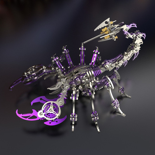 Rompecabezas 3d De Metal Z Colorful Scorpion Que Ensambla Un