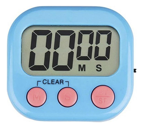 Timer Digital Temporizador Cozinha Cronômetro Alarme Azul