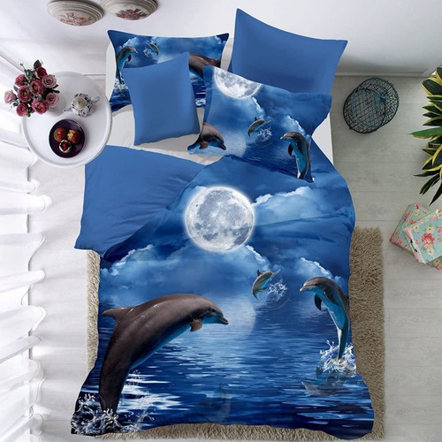  D Animal Dolphin Quilt Cover Bedding Duvet Cover Set W...