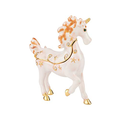 Caja De Trinket De Mini Unicornio, Bisagra Pintada Mano...