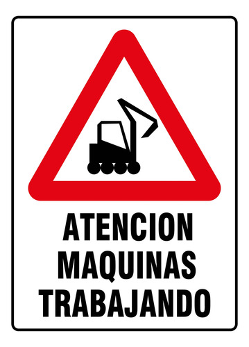 Cartel Señalización Obra Corrugado 50x70cm Varios Mod. Maquinas Trabajando
