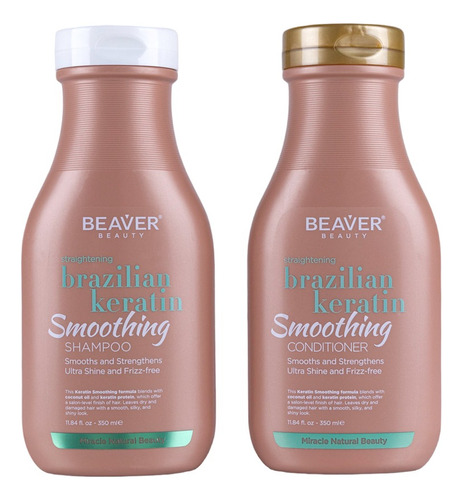 Beaver® Shampoo + Acondicionador Keratina Alisante 350ml