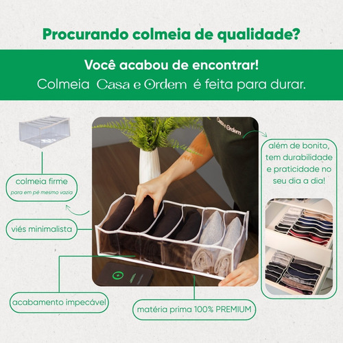 1 Colmeia Organizadora Mini (40x10x10) - Calcinha, Meia
