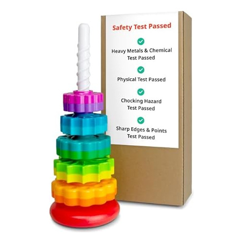 Baby Spinning Stacking Toy, Ring Stacker Toy, Cpsc Safe...