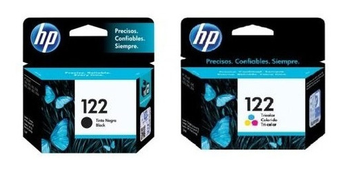 Combo Cartucho Original Hp 122 Negro / Tricolor 2050 3050