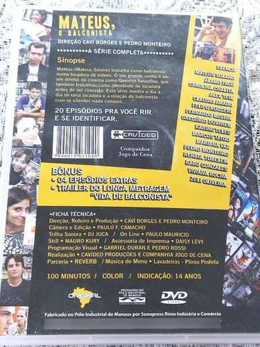 Mateus, O Balconista A Série Com 20 Episódios + 4 Extras Dvd