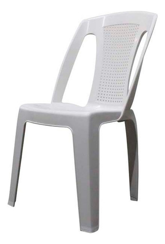 Sillas De Plástico 10 Piezas Marca Duna Color Blanco Plastico Blanco Blanco