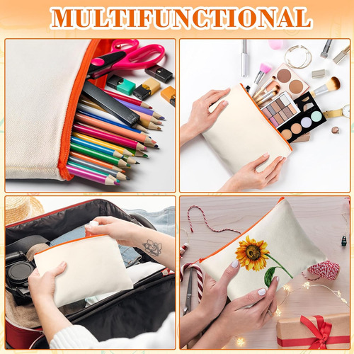 50 Pcs Sublimation Diy Blank Canvas Pencil Case Canvas ...