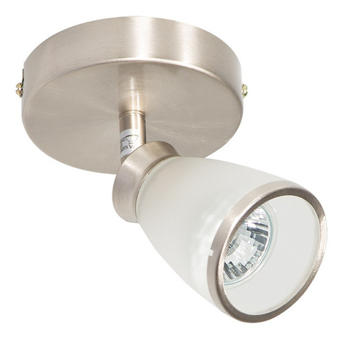 Lámpara De Techo Riel Níquel Satinado 50w Gu10 1 Luz
