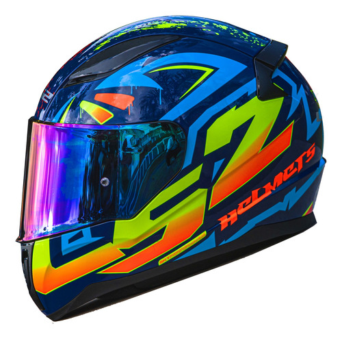 Capacete Ls2 Ff353 Tagline Azul Amarelo