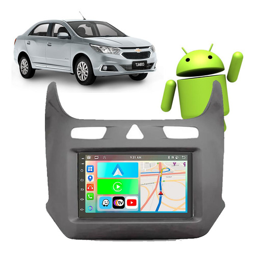 Kit Multimídia Android Carplay Cobalt 16 17 18 19 20 Wifi