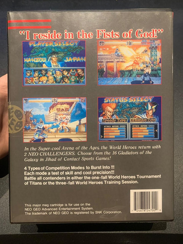 World Heroes 2 Jet Neo Geo Aes (Usado)