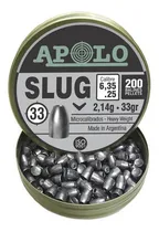 Comprar Balines Apolo Slug 6.35 Mm 33 Gr Lata X200 Punta Solida Caza