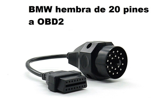 Imagen 3 de 4 de Cable Adaptador Obd Bmw 20 Pines A Obd2 Varios Modelos