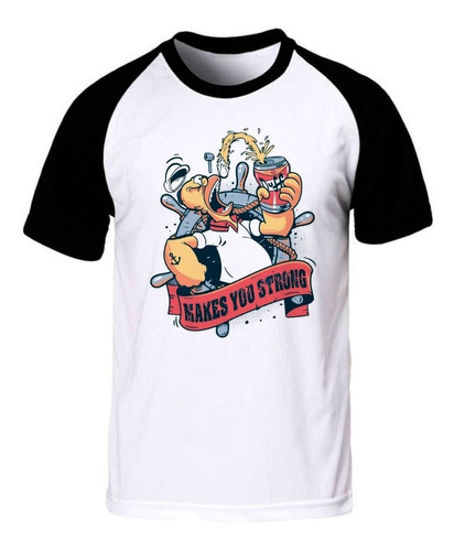 Remera Homero Simpson Makes You Strong Spun Adulto/niño