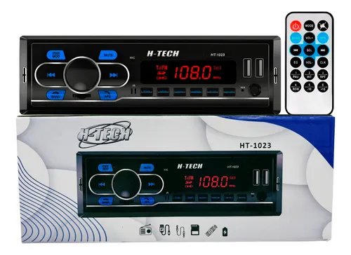 Som rádio automotivo bluetooth usb card sd aux fm mp3 H-tech