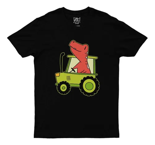 Polera Niño Estampada Dibujo Dinosaurio Tractor 974 Dtf