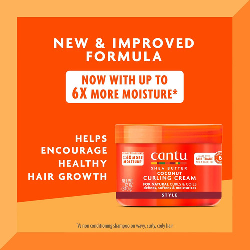 Cantu Crema Rizadora De Coco Con Manteca De Karité Para Cabe